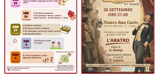 Locandina appuntamenti parrocchiali dal 21 al 27 settembre