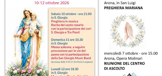 Locandina appuntamenti parrocchiali dal 5 all'11 ottobre 2026 con programma della Festa della Madonna del Rosario a Mercurago