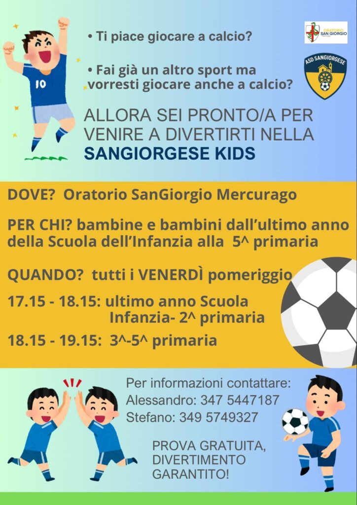 Sangiorgese Kids scuola calcio bambini Oratorio San Giorgio Mercurago